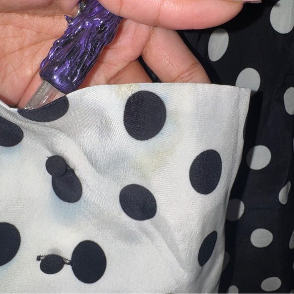 Alice + Olivia Larissa Polka Dot Shirt Dress – Size 2 (See Notes for Condition) - Picture 6 of 7